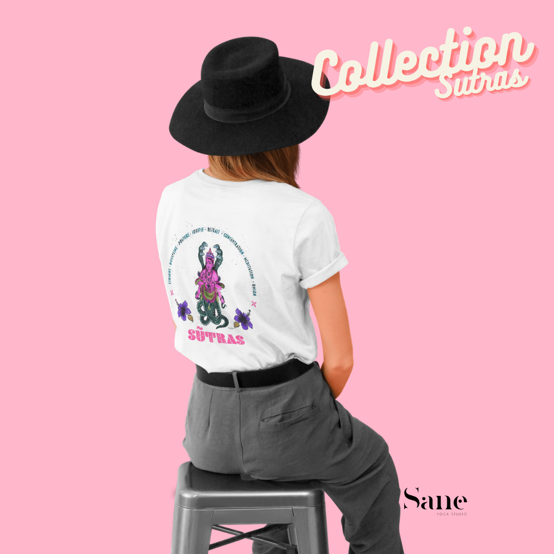 T shirt Yoga sutra Fushia