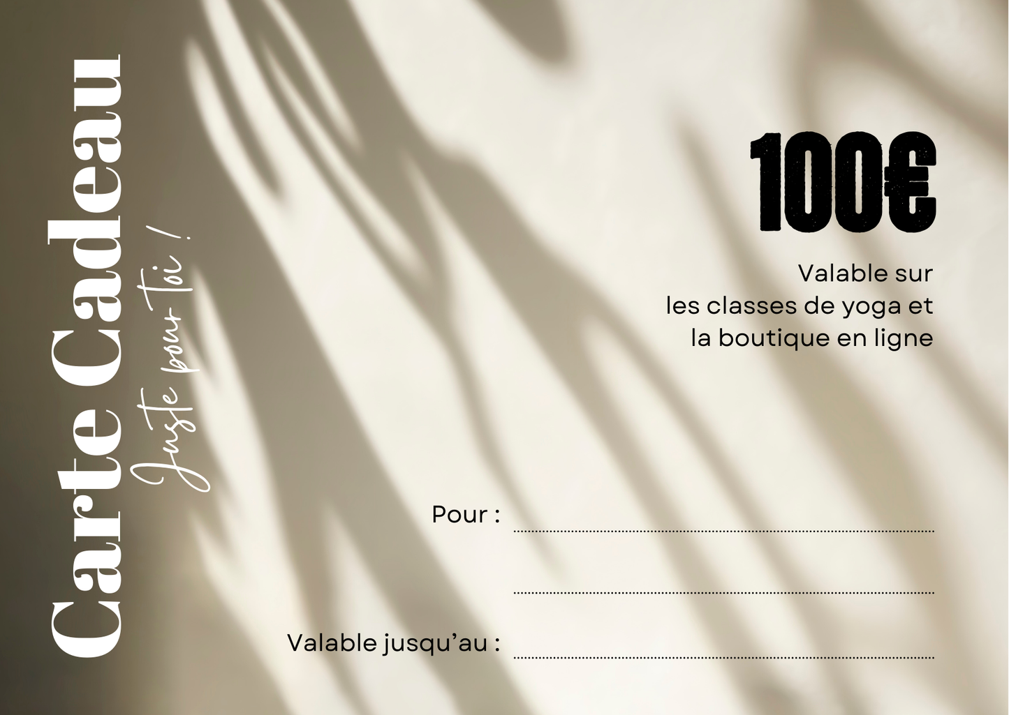 Carte Cadeau Sane Yoga