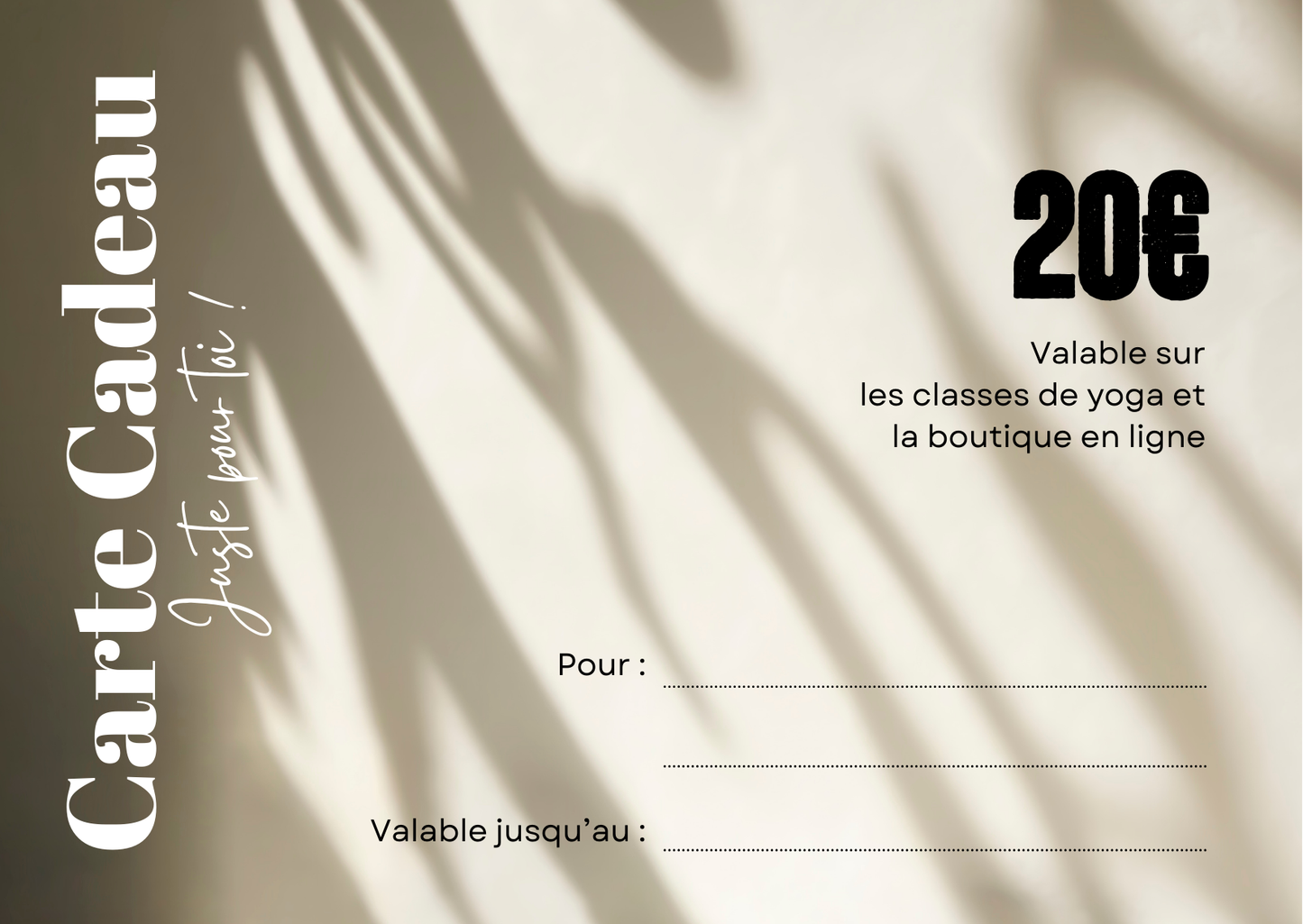 Carte Cadeau Sane Yoga